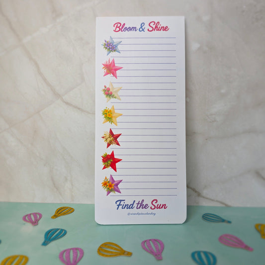 Bloom & Shine Notepad (3.5” x 8.5”, 50 sheets)