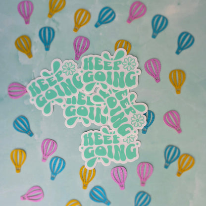 Keep Going Sticker (3", clear vinyl)