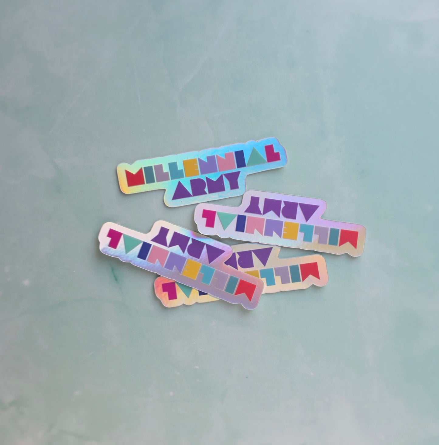 Millennial Army Holographic Sticker