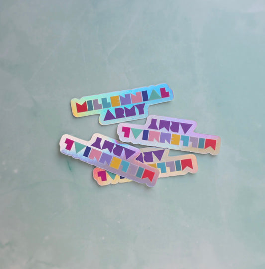 Millennial Army Holographic Sticker