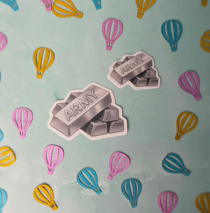 Silver Army Clear Sticker