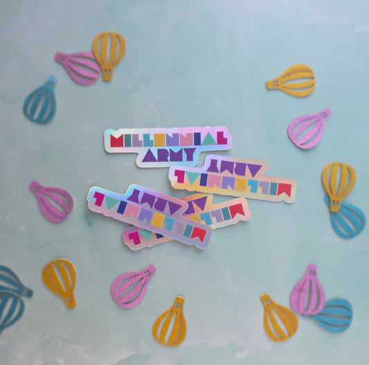 Millennial Army Holographic Sticker