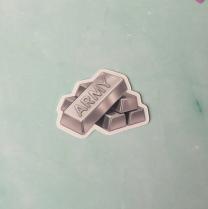 Silver Army Clear Sticker