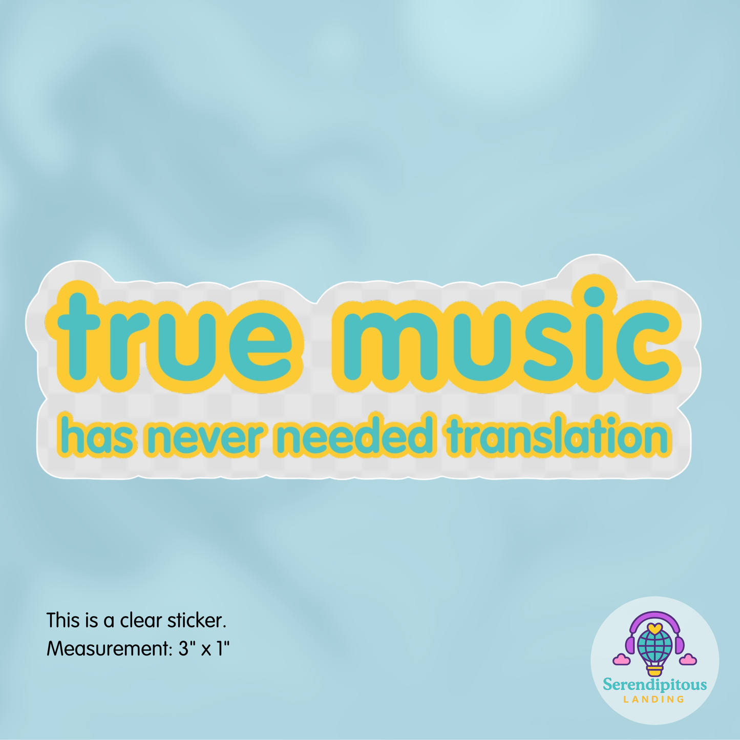 True Music Sticker (clear, 3")